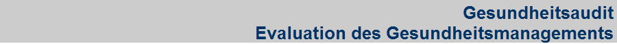 Gesundheitsaudit
Evaluation des Gesundheitsmanagements